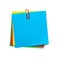Blue stick note with paper clip isolated