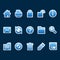 Blue sticker web icons