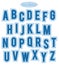 Blue stitch alphabet