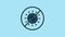 Blue Stop virus icon isolated on blue background. Corona virus 2019-nCoV. Bacteria and germs, cell cancer, microbe