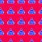 Blue Stop war icon isolated seamless pattern on red background. Antiwar protest. World peace concept. Vector