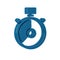 Blue Stopwatch icon isolated on transparent background. Time timer sign. Chronometer sign.