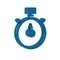 Blue Stopwatch icon isolated on transparent background. Time timer sign. Chronometer sign.