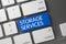 Blue Storage Services Key on Keyboard. 3D.