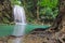Blue stream waterfall in Kanjanaburi Thailand (Erawan waterfall national park)