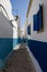 Blue street in moroccan medina