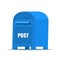 Blue Street Postbox in flat vector style for web or illustration