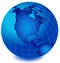 Blue stripe world globe 2