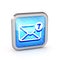 Blue striped mail icon with unread messages