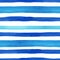 Blue stripes seamless pattern on white background. Summer hand drawn striped watercolor texture