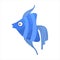 Blue Stripy Angelfish Fantastic Colorful Aquarium Fish, Tropical Reef Aquatic Animal