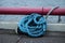 Blue strong shipping boat rope for big ship docking