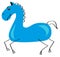 Blue stylized horse