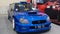 Blue Subaru Impreza WRX STI Blobeye with wrc inspired bodykit in Indonesia Modification Expo 2023