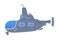 Blue Submarine Watercraft Swimming Underwater Vector Illustration