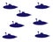 Blue submarines pattern vector image