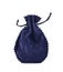Blue suede pouch isolated