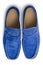 Blue suede shoes from above