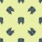 Blue Suit icon isolated seamless pattern on yellow background. Tuxedo. Wedding suits with necktie. Vector