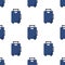 Blue Suitcase Bag Icon Seamless Pattern