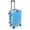 Blue suitcase with extended handle