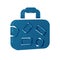 Blue Suitcase for travel icon isolated on transparent background. Traveling baggage sign. Travel luggage icon.