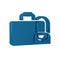 Blue Suitcase for travel icon isolated on transparent background. Traveling baggage sign. Travel luggage icon.