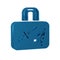 Blue Suitcase for travel icon isolated on transparent background. Traveling baggage sign. Travel luggage icon.