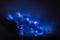 Blue sulfur flames, Kawah Ijen volcano