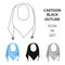 Blue summer bandana from the sun.Bandana with knots on the ends.Scarves and shawls single icon in cartoon style vector