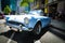 Blue sunbeam vintage car in Classic motor show on Australia day.