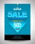 Blue super sale poster discount up to 50 percent with arrow.