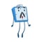 Blue Surprised Alarm Clock Character Jumping in Astonishment Vector Illustration