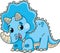 blue sweet prehistoric triceratops baby