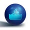 Blue Swimmer athlete icon isolated on white background. Blue circle button. Vector