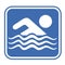 Blue swimming emblem