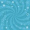 Blue swirl background with stars. Radial twisted spiral. Vector illustration.