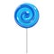 Blue swirl lollipop. Sugar candy