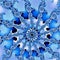 Blue swirl pretty snowflake fractal in form of shrimp