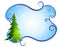 Blue Swirls Christmas Tree Background