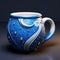 Blue Swirls Mug: A Realistic Daz3d Style With Fantasy Elements