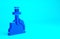 Blue Sword in the stone icon isolated on blue background. Excalibur the sword in the stone from the Arthurian legends