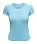 Blue T-shirt mockup women isolated on white. Female Tee Shirt blank as design template. Front view