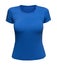 Blue T-shirt mockup women isolated on white. Front view