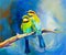 Blue tailed bee eaters