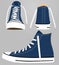 Blue tall canvas shoes