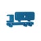 Blue Tanker truck icon isolated on transparent background. Petroleum tanker, petrol truck, cistern, oil trailer.