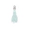 Blue tassel - textile trim element from yarn vector illustration isolated.