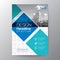 Blue and teal diamond shape graphic background for Brochure annual report cover Flyer Poster