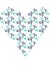 Blue and teal heart butterfly shape
